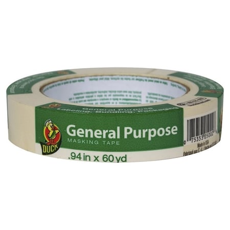 Duck Brand 394693 Masking Tape, 60 yd L, 094 in W, Beige 286509