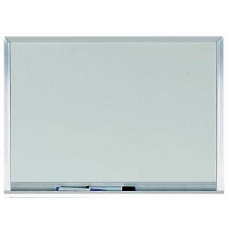 Aarco Melamine Marker Board, White Melamine Marker Board w/ a Clear Satin Anodized Al Frame, 18''Hx24''W WAC1824