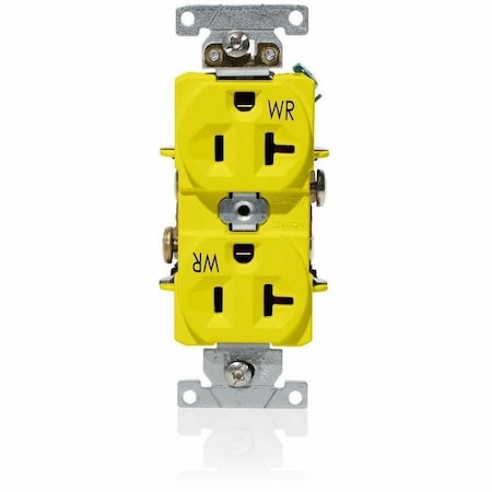 Leviton Weather-Resistant Duplex Receptacle, 20 Amp, 125 Volt WBR20-Y
