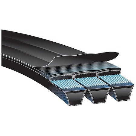Gates Banded V-Belt, Hi-Power II PowerBand, B120, B, EPDM, 123 in, 0.66 in Top Width 3/B120