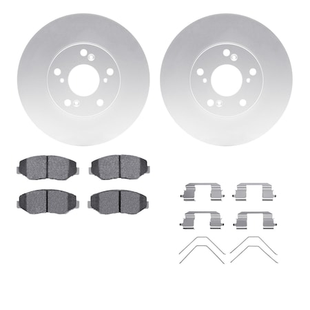 Dynamic Friction Co DFC GEOSPEC Coated Rotors with 5000 Brake Pads - Ceramic and Hardware 4512-59151