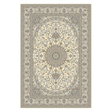 Dynamic Rugs Ancient Garden 5 ft. 3 in. Round 57119-6464 Rug - Ivory/Ivory ANR5571196464