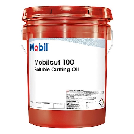 Mobil Cutting Oil, Mobilcut 100, Soluble Oil, 5 gal, Pail, Yellow 126173