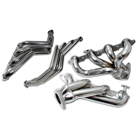 Karuma Car Care Short Exhaust Header - Chrome - 1.75in. KA3566380