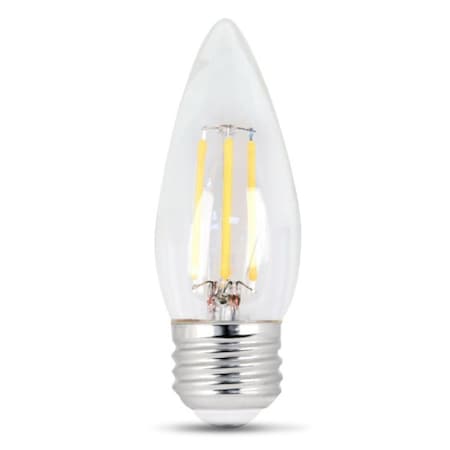 Feit Electric /2 LED Bulb, Decorative, B10 Lamp, 60 W Equivalent, E26 Lamp Base, Dimmable BPETC60/927CA/FIL