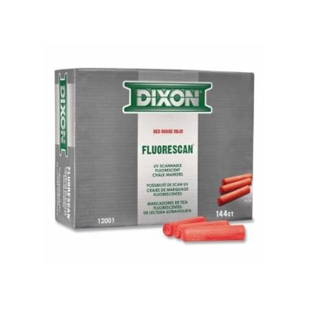 Dixon Ticonderoga FLUORESCENT CHALK TAPERED 4 inX1 in RED, 144PK 464-12001