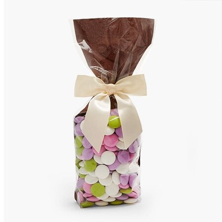 Nashville Wraps Clear with Chocolate Candy Bags 1.4 mil, 2.75x2x10.5, 100PK 98602