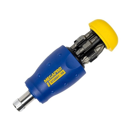 Megapro Multi-Bit Screwdriver, 4 1/2 in L 131STUBBY-B