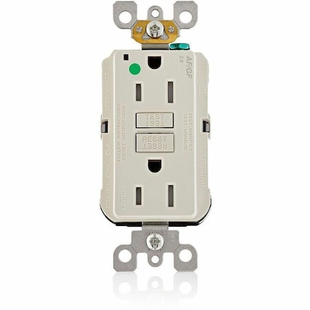 Leviton Receptacle, 15 A, 125V AC, Almond AGTR1-HGT