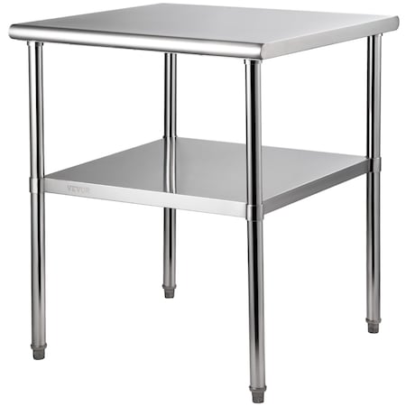 Vevor Stainless Steel Work Prep Table Commercial Food Prep Table 30x30x36in VV-SSWR-30*30