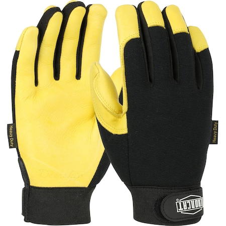 Ironcat Heavy Duty Top Grain Deerskin Leather Palm Glove with Spandex Back 3596