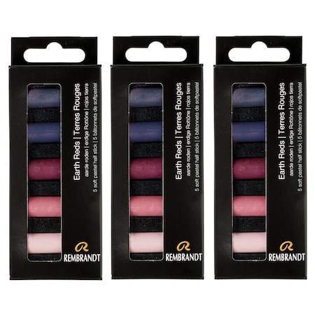 Rembrandt Soft Pastels Micro Sets, Earth Reds Per Set, 5 Half Sticks, 3 Sets, 3PK 31820513
