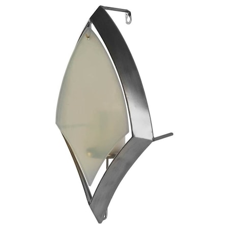 Homeroots 7" Silver Abstract Metal And Glass Wall Sconce Candle Holder 608436
