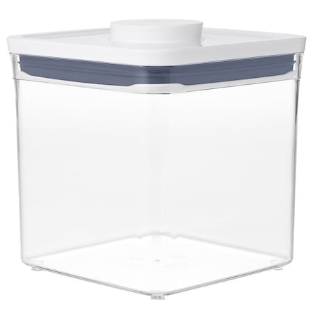 Good Grips POP Food Container, 2.8 qt Capacity, Plastic, Clear, 6-1/2 in L, 6-1/2 in W 11233600