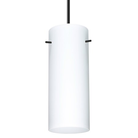 Besa Lighting Besa Stilo 10 Pendant, Opal Matte, Black Finish, 1x 100W MAX E26 Base 1JT-412307-BK