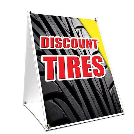 Signmission Discount Tires, 36 Inch x 24 Inch A-frame Yard Sign, Plastic Sign SBC-2436-Discount Tires