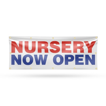 Signmission Nursery Now Open, 48 Inch x 120 Inch, Vinyl Banner B-120-30767