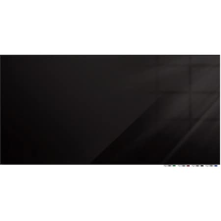 Ghent Aria Low Profile Glassboard, Magnetic, 3'H x 5'W, Horizontal, Black ARIASM35BK