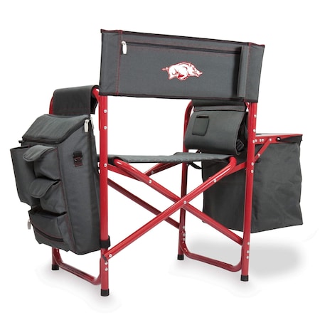 Picnic Time Family Of Brands NCAA Arkansas Razorbacks Fusion Camping Chair with Side Table and Soft Cooler 807-00-600-034-0