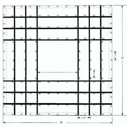 Tarps Now Heavy Duty Tarp, 24 ft x 24 ft, 20 Mil, Black, Vinyl MTH2424-BLK