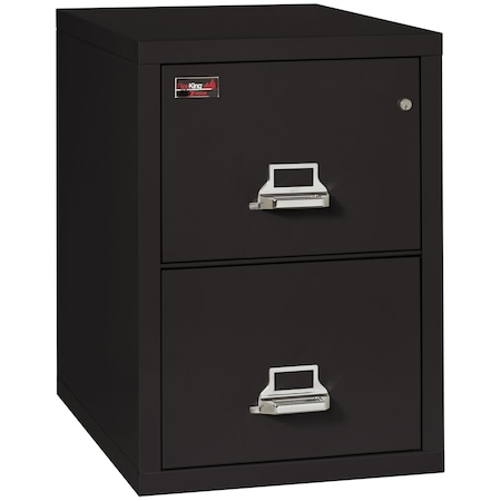 Fireking 15-1/4" W 2 Drawer Fire-Resistant Vertical File Cabinet, Black, Legal 2-2130-2BL