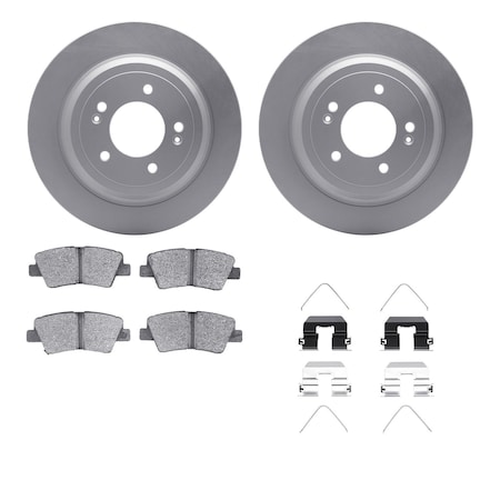 Dynamic Friction Co DFC GEOSPEC Coated Rotors with 5000 Brake Pads - Ceramic and Hardware 4512-21084