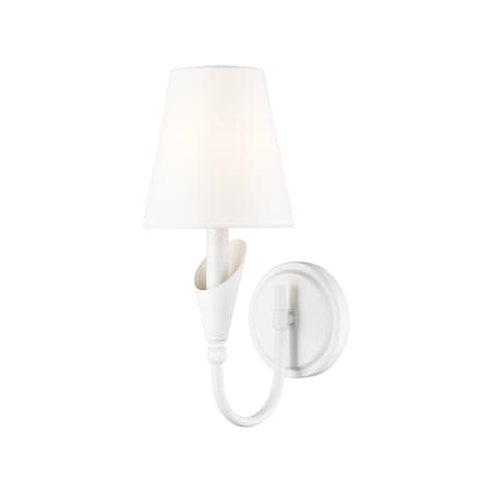Z-Lite Claudelle 1-Light Wall Sconce, 5.75 in W x 14 in H, Textured White 4014-1S-TW