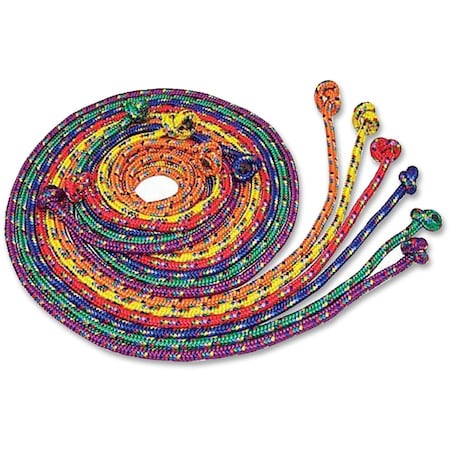 Champion Sports BRAIDED NYLON JUMP ROPE SET, 8-FT LONG, 6 ASSORTED COLORS: Blue; Green; Orange; Purple; Red; Yellow CR8SET
