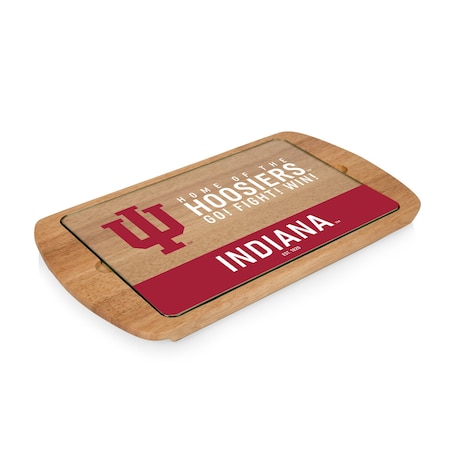 Picnic Time Family Of Brands NCAA Indiana Hoosiers Billboard Glass Top Cheese Board - Charcuterie Boards, Parawood 911-01-505-674-0