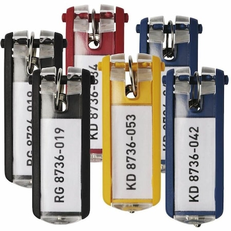 Durable Office Products Key Tag, Black, Plastic, Open/Close, Unfinished 6 PK 195701