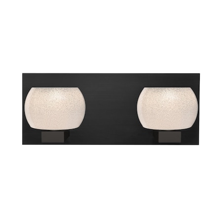 Besa Lighting Besa, Keno Vanity, White Sand, Black Finish, 2x3W LED 2WF-KENOWH-LED-BK