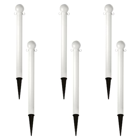Mr. Chain 3" White Ground Pole (6-Pack) 95501-6