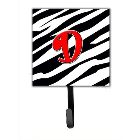 Carolines Treasures Letter D Initial Monogram - Zebra Red Leash Holder Or Key Hook CJ1024-DSH4