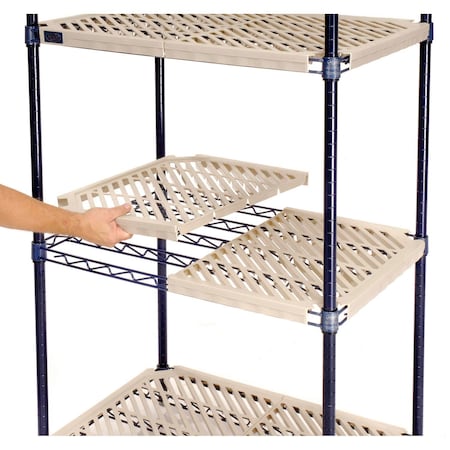 Global Industrial Nexel 5 Shelf Truck, Nexelite, 48"W x 21"D x 80"H, Polyurethane Swivel Casters, 2 Brake B3157130