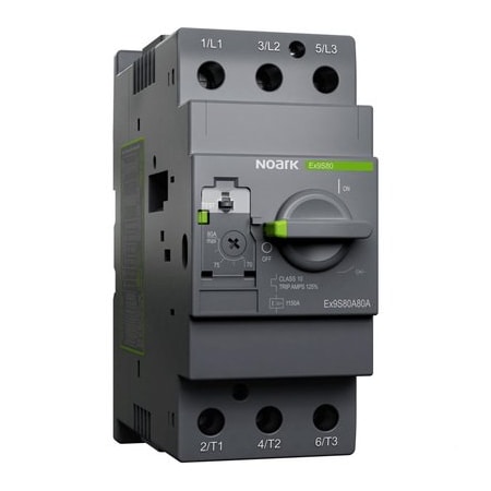 Noark Thermal-magnetic Manual Motor Starter - Ex9S80 - 48-63A setting - class 10 - rotary handle operation EX9S80A63A