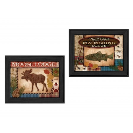 Homeroots Set Of Two Lodge I Black Framed Print Wall Art, 2PK 405675