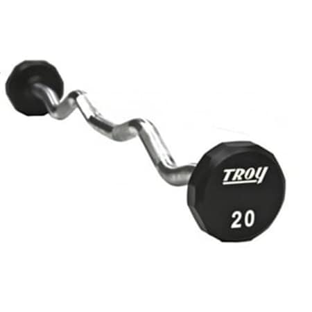 Troy Barbell 70 lbs Urethane 12 Sided Ez Curl Barbell TZB-070U