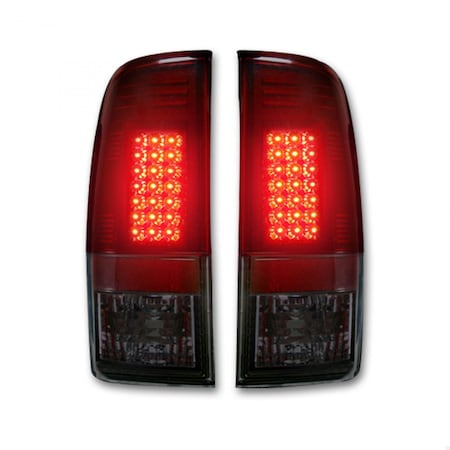 Recon 97-03 F150/99-07 SD STRAIGHT(STYLE)SIDE LED TAILLIGHTS RED SMOKE LENS 264172RBK