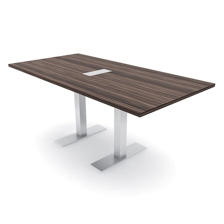 Skutchi Designs 6ft Rectangular Conference Table With Power | Harmony Series | 6 Person Meeting Room Table HAR-REC-36x72-T-H3041-ESIL