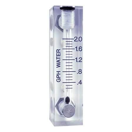 Omega Variable Area Flow Meter, Water, 1 GPM to 10 GPM, 100 psi, 1 " NPT Female, 65 degC (150 degF), 2 %, FL-2098