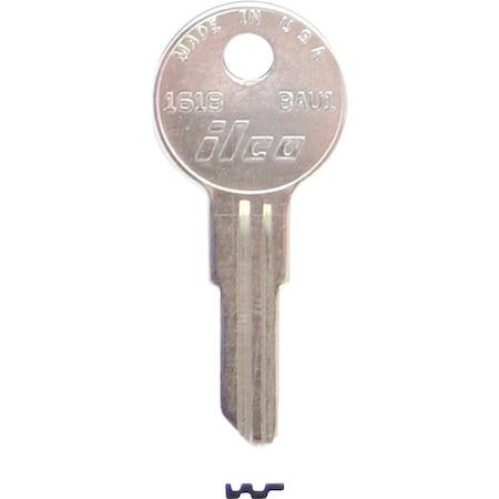 Ilco Bauer Nickel Plated File Cabinet Key BAU1 / 1618, 10PK IAL00000462