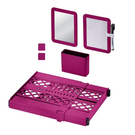 Lockermate Adjust-A-Shelf 6-Piece Locker Accessories Set, Pink 50924KIT-FCH