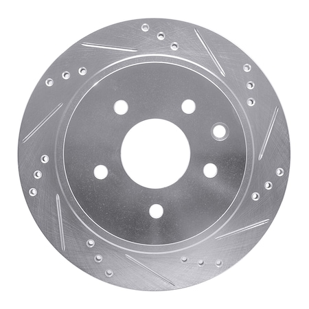 Dynamic Friction Co DFC Brake Rotor - Drilled and Slotted - Silver 631-67088R