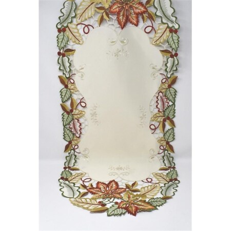 Sinobrite 16 x 36 in. Multicolored Autumn Leaves Table Runner H9118-16x36