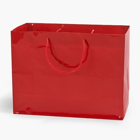 Nashville Wraps Red Gloss Gift Bags, Medium 13x5x10, 100PK GTMBRE