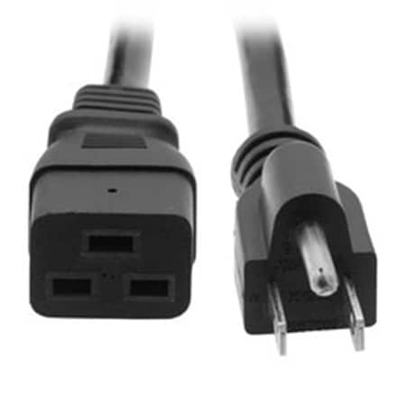 Cable Wholesale CableWholesale  6 ft. 300V C19 to NEMA 5-15P Power Cord SJT with 14 AWG 3 Conductor - Black 10W2-42206