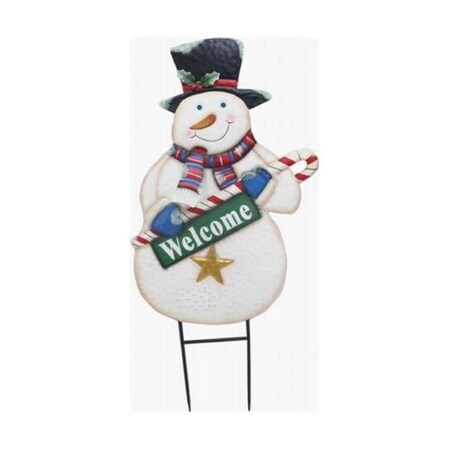 Good Tidings 37.5 in. Snowman Welcome Stake - Multi Color G48 HS20319X