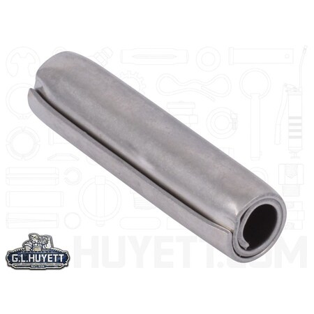 Huyett Coiled Spring Pin, Standard Duty, Nickel Plated 302/304 SS, 0.500 in Dia x 2.000 in Length SPC3P-500-2000