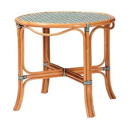 Bali & Pari Mattie Natural Rattan Dining Table, Green 269-14771-ZORO