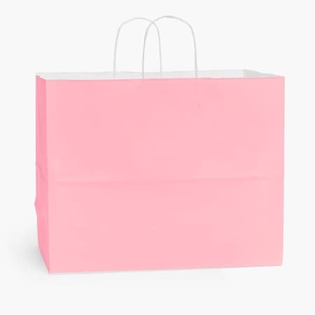 Nashville Wraps Pink White Kraft Shopping Bags Vogue 16x6x12, 25PK PIMVW
